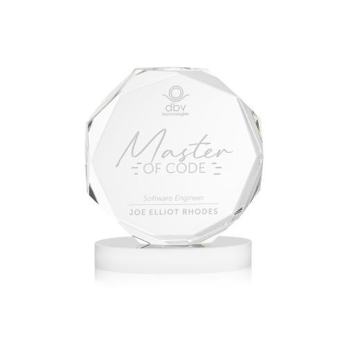 Corporate Awards - Crystal Awards - Acadian White on Alberton Base Crystal Award