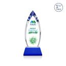 Fortier Full Color Blue on Entwhistle Base Arch & Crescent Crystal Award