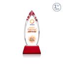 Fortier Full Color Red on Entwhistle Base Arch & Crescent Crystal Award