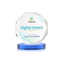 Acadian Full Color Sky Blue on Alberton Base Crystal Award