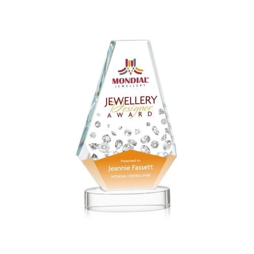 Corporate Awards - Crystal Awards - Kingsley Full Color Clear on Alberton Base Crystal Award