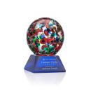 Fantasia Blue on Sheffield Base Spheres Glass Award