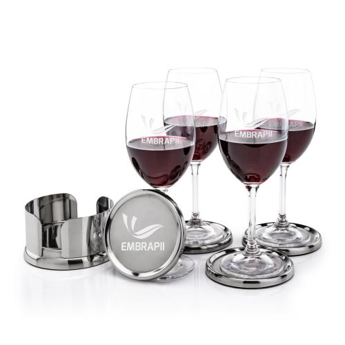 Corporate Recognition Gifts - Etched Barware - Baldoni Coasters & Naples Wine Set