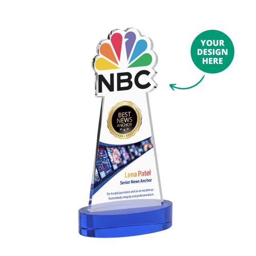 Corporate Awards - Crystal Awards - EdgeCraft Full Color on Alberton Base - Blue (via Air)