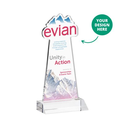 Corporate Awards - Crystal Awards - EdgeCraft Full Color on Mitered Base-Clear (via Air)