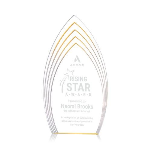 Corporate Awards - Acrylic Awards - Turello Gold Arch & Crescent Acrylic Award