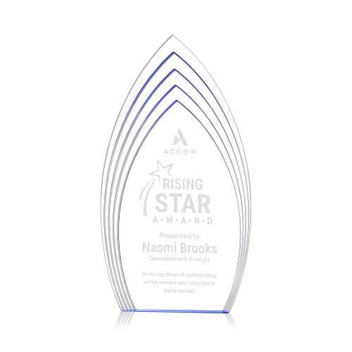 Corporate Awards - Acrylic Awards - Turello Blue Arch & Crescent Acrylic Award