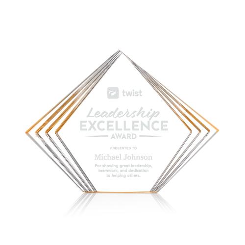 Corporate Awards - Acrylic Awards - Crawford Gold Acrylic Award