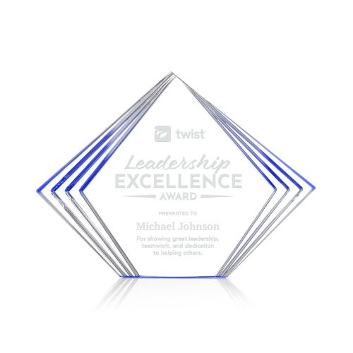 Corporate Awards - Acrylic Awards - Crawford Blue Acrylic Award