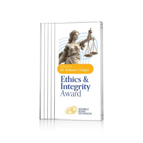 Corporate Awards - Acrylic Awards - Haverton Full Color Clear Rectangle Acrylic Award