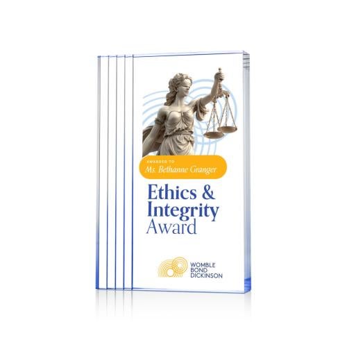 Corporate Awards - Acrylic Awards - Haverton Full Color Blue Rectangle Acrylic Award