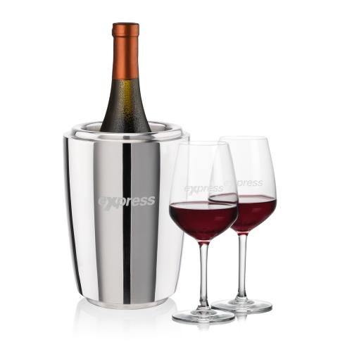 Corporate Recognition Gifts - Etched Barware - Pescara Wine Cooler & Mandelay Wine Set