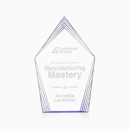 Corporate Awards - Acrylic Awards - Grayson Blue Arch & Crescent Acrylic Award