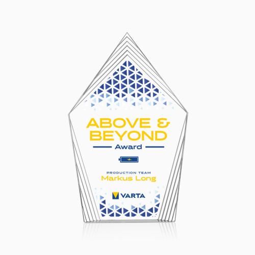Corporate Awards - Acrylic Awards - Greyson Full Color Clear Arch & Crescent Acrylic Award