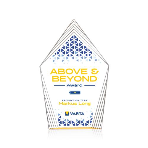 Corporate Awards - Acrylic Awards - Greyson Full Color Gold Arch & Crescent Acrylic Award