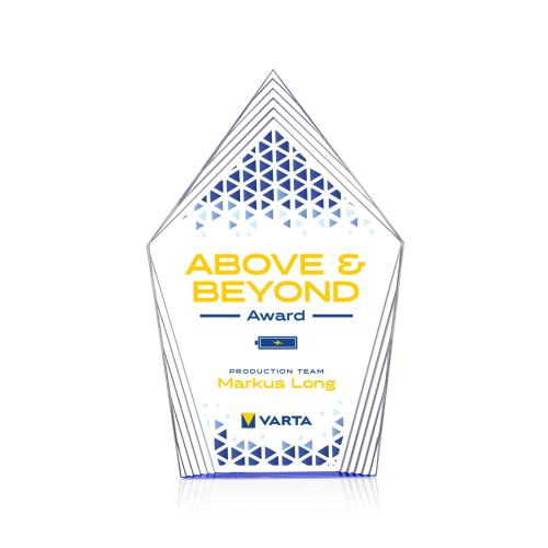 Corporate Awards - Acrylic Awards - Greyson Full Color Blue Arch & Crescent Acrylic Award