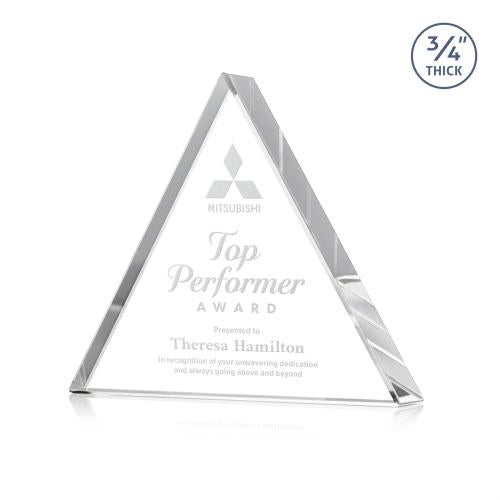 Corporate Awards - Crystal Awards - Adler Triangle Clear Pyramid Crystal Award