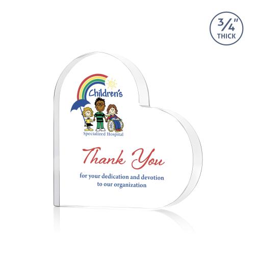 Corporate Awards - Crystal Awards - Davina Heart Full Color Clear Abstract / Misc Crystal Award