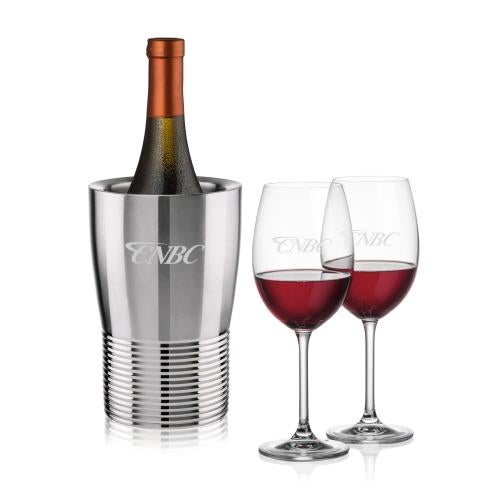 Corporate Recognition Gifts - Etched Barware - Genoa Wine Cooler & Coleford Wine Set