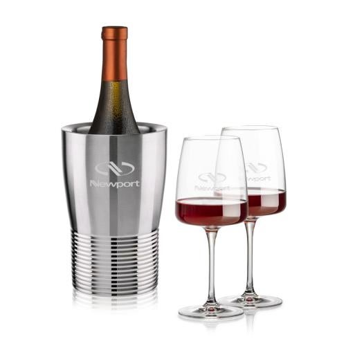 Corporate Recognition Gifts - Etched Barware - Genoa Wine Cooler & Dunhill Wine Set