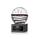 Serenity Black on Square Marble Spheres Glass Award