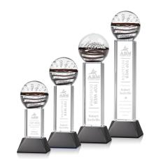 Serenity Black on Stowe Base Spheres Glass Award - Art Glass Awards
