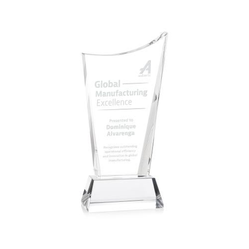 Corporate Awards - Crystal Awards - Burnett Clear on Newhaven Base Peak Crystal Award