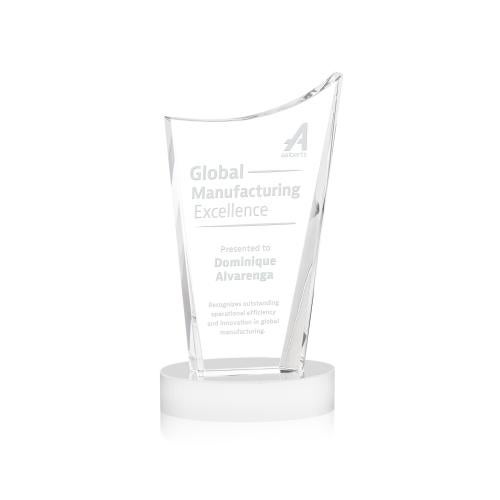 Corporate Awards - Crystal Awards - Burnett White on Alberton Base Peak Crystal Award