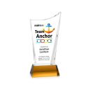 Burnett Full Color Amber on Newhaven Base Peak Crystal Award