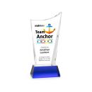 Burnett Full Color Blue on Newhaven Base Peak Crystal Award