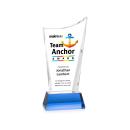 Burnett Full Color Sky Blue on Newhaven Base Peak Crystal Award