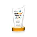 Burnett Full Color Amber on Alberton Base Peak Crystal Award