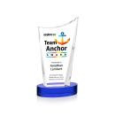Burnett Full Color Blue on Alberton Base Peak Crystal Award