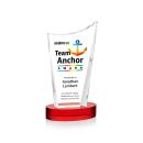 Burnett Full Color Red on Alberton Base Peak Crystal Award