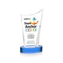 Burnett Full Color Sky Blue on Alberton Base Peak Crystal Award