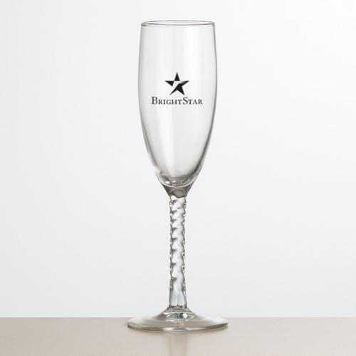 Corporate Gifts, Recognition Gifts and Desk Accessories - Etched Barware - Albany Flute - Deep Etch 5.75oz