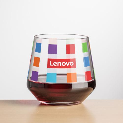 Corporate Recognition Gifts - Etched Barware - Wine Glasses - Tucson Stemless Wine - Full Color