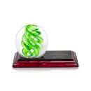 Vortex Spheres on Rosewood Base Glass Award