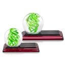 Vortex Spheres on Rosewood Base Glass Award