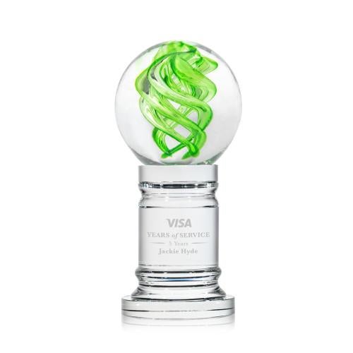 Corporate Awards - Glass Awards - Vortex Clear on Colverstone Base Spheres Glass Award