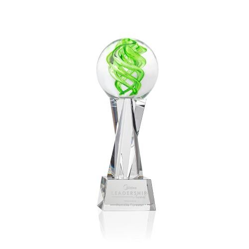 Corporate Awards - Glass Awards - Vortex Clear on Grafton Base Spheres Glass Award