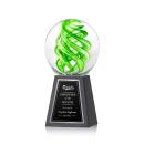 Vortex Black on Tall Marble Base Spheres Glass Award