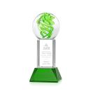 Vortex Green on Stowe Base Spheres Glass Award