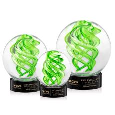 Vortex Black on Stanrrich Base Spheres Glass Award - Employee of the Month Awards