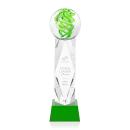 Vortex Green on Toscana Base Spheres Glass Award
