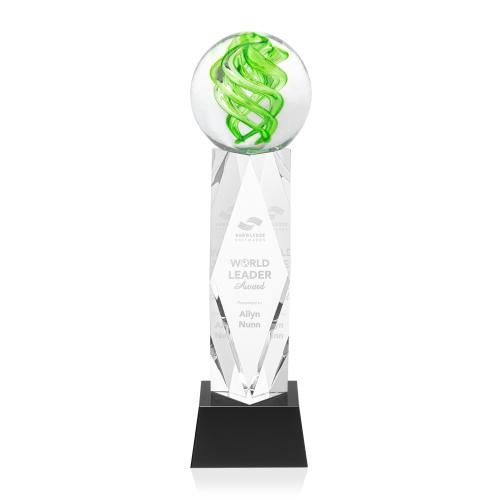 Corporate Awards - Glass Awards - Vortex Black on Toscana Base Spheres Glass Award