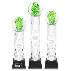 Vortex Black on Toscana Base Spheres Glass Award - Employee of the Month Awards