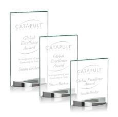 Salerno Rectangle Crystal Award - Metal Awards