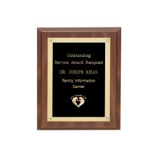 Walnut Finish Plaque w/Rosettes - Corporate Awards