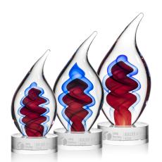 Trilogy Clear Flame Glass Award - Modern Awards